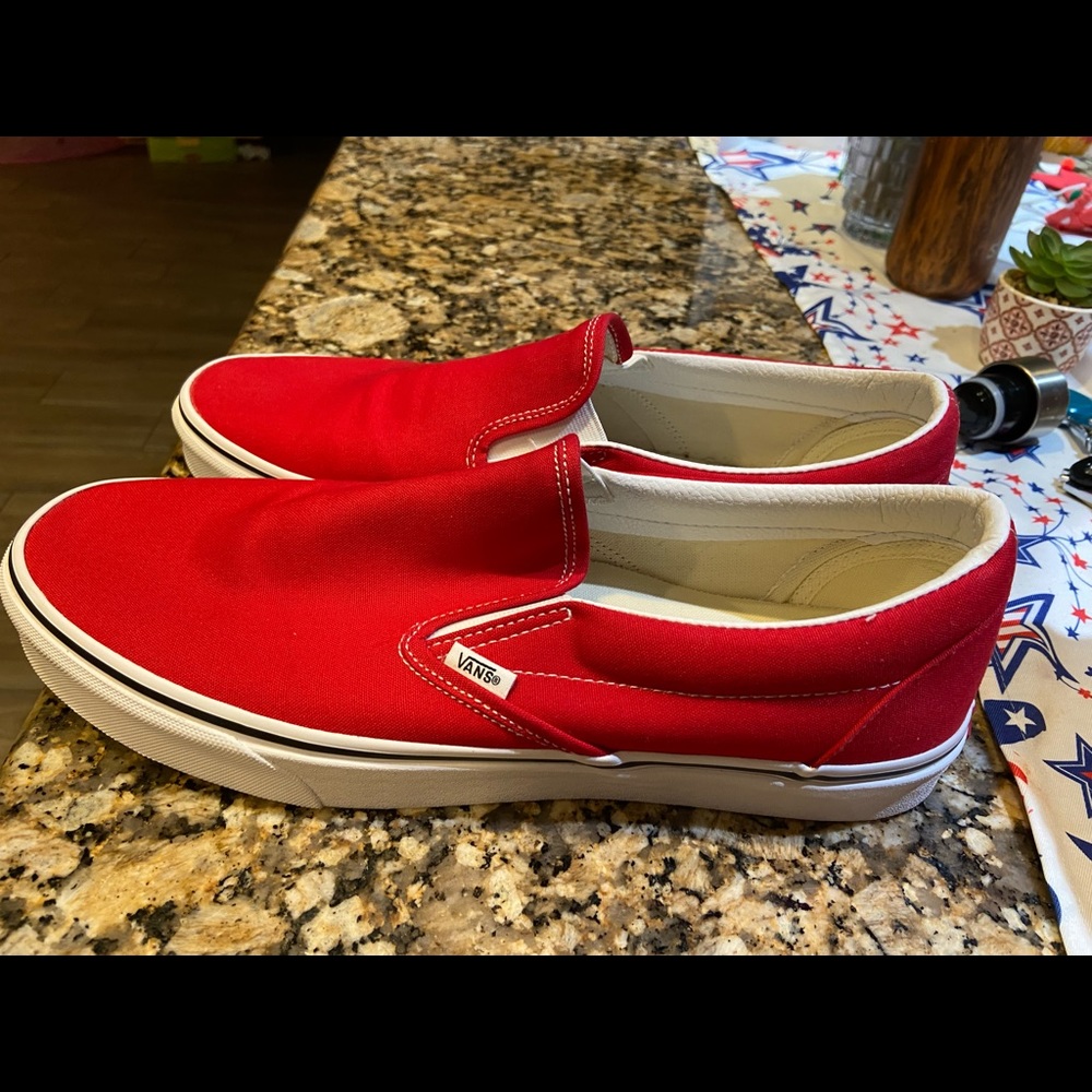 Men’s size 12 red Slip on vans